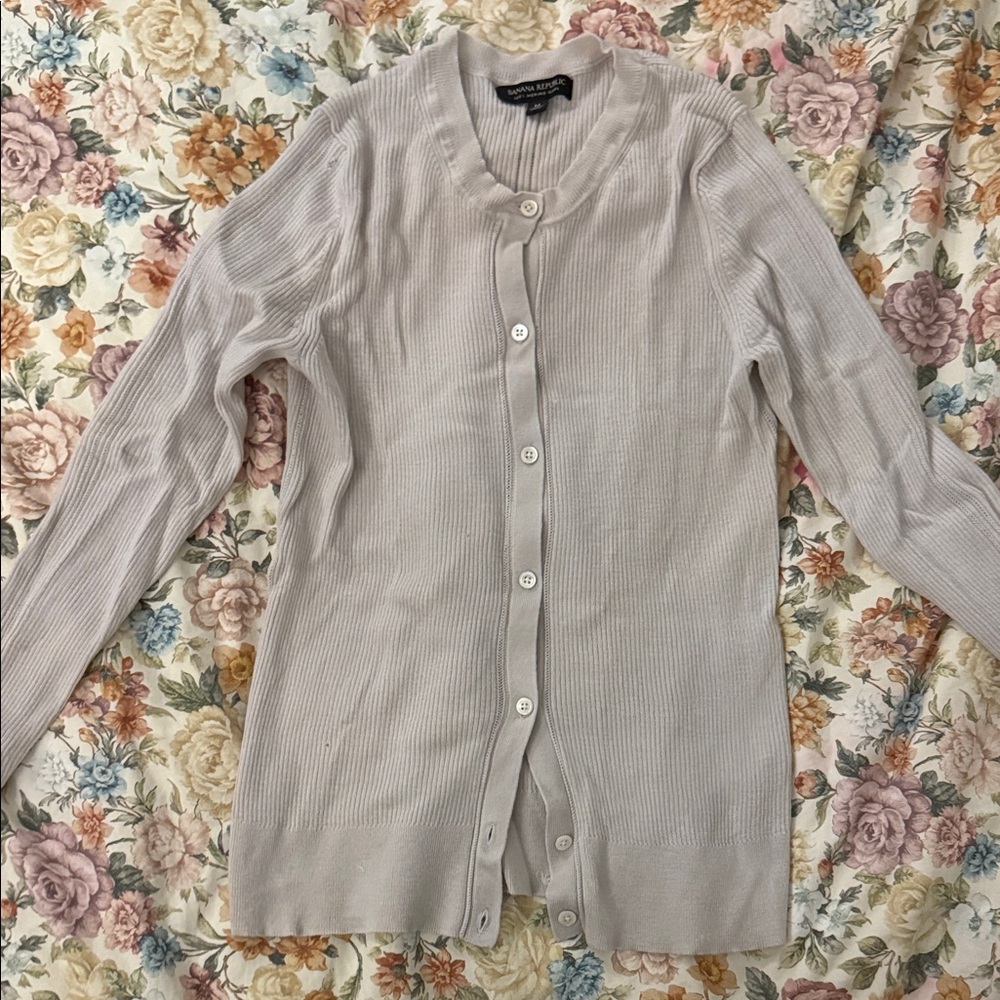 Banana Republic Soft Gray Knit Cardigan